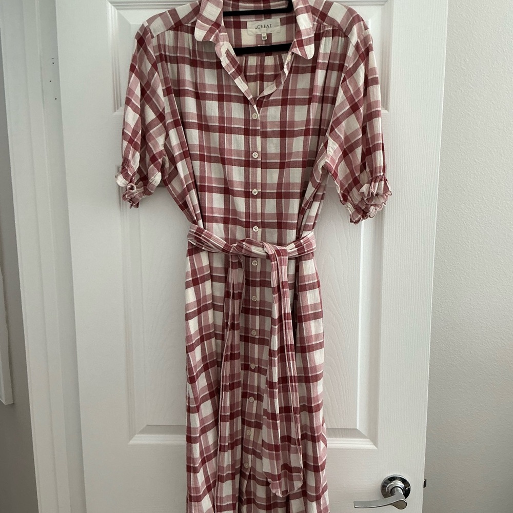 Plaid Button-Up Dress